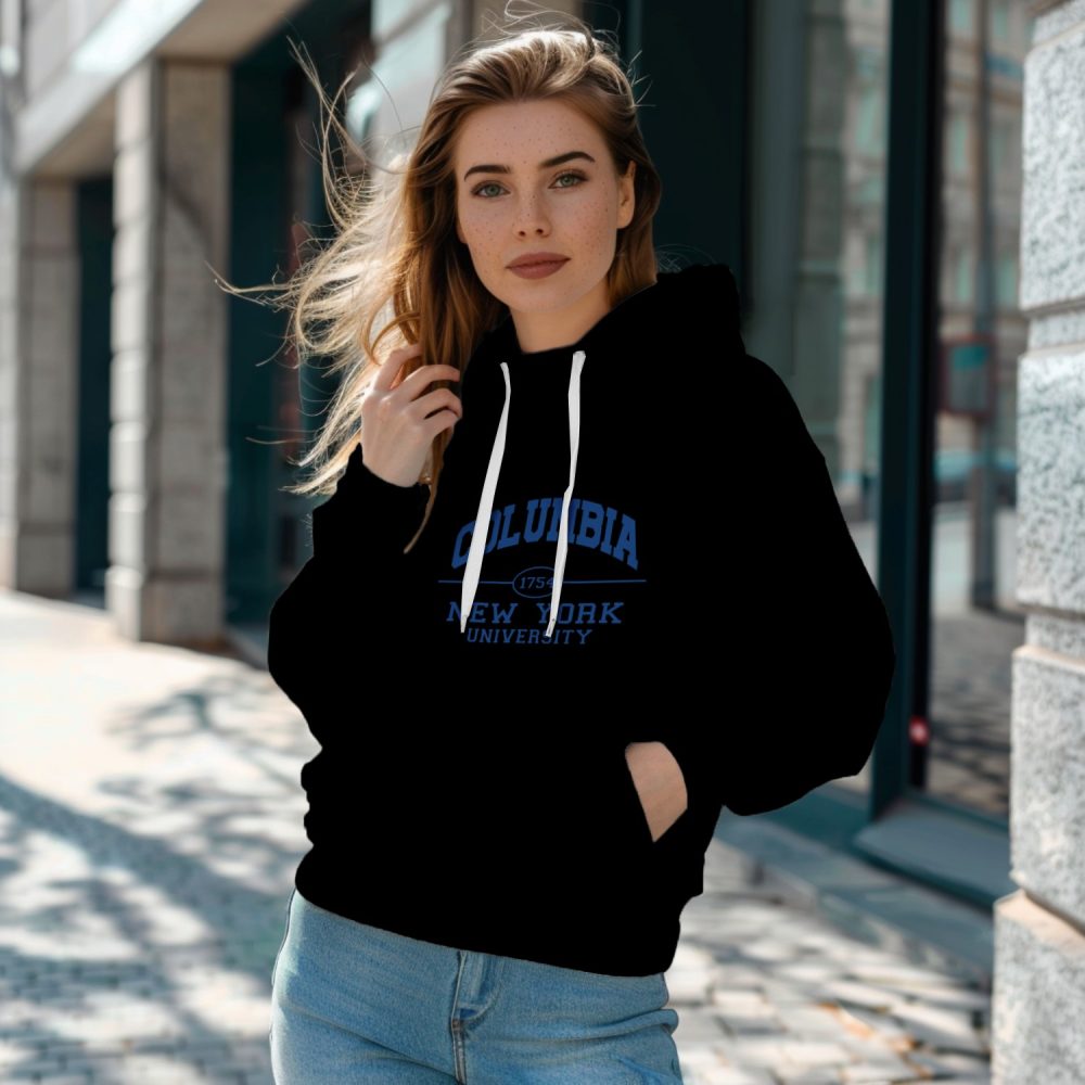 Sweat à capuche Femme Columbia avec un design de Columbia 1754 bleu navy