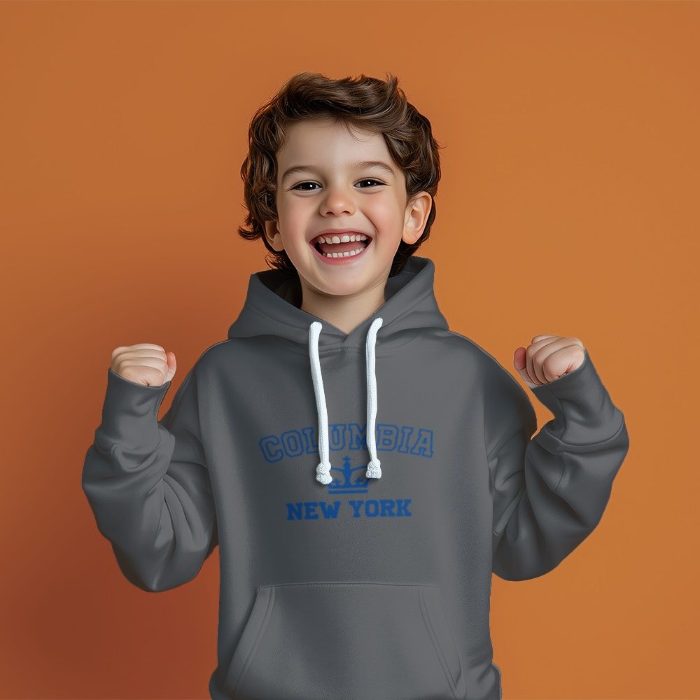 Pull à capuche Enfant Columbia avec un design de Columbia New York bleu navy