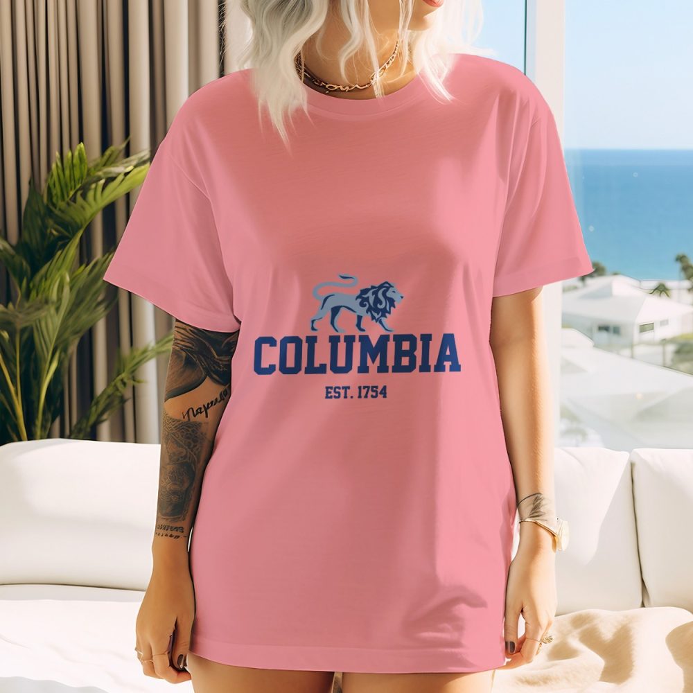 T-shirt oversize coton bio Femme Columbia avec un design de Columbia Lion bleu navy