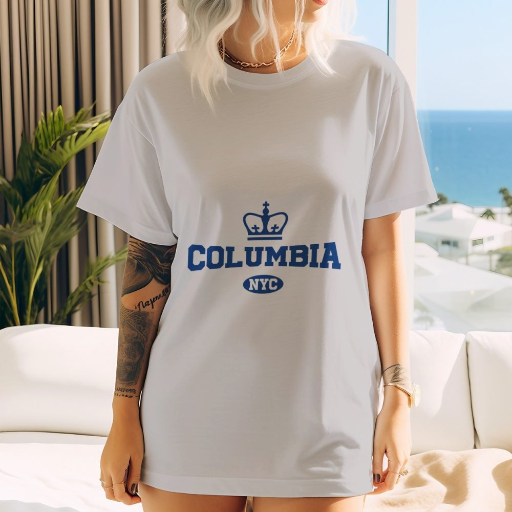 T-shirt oversize coton bio Femme Columbia avec un design de Columbia NYC bleu