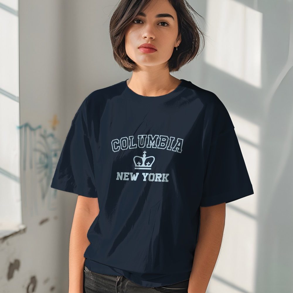 T-shirt oversize coton bio Femme Columbia avec un design de Columbia New York bleu ciel