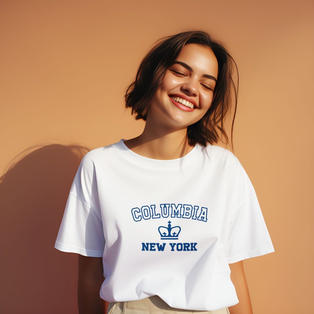 T-shirt oversize coton bio Femme Columbia avec un design de Columbia New York bleu navy