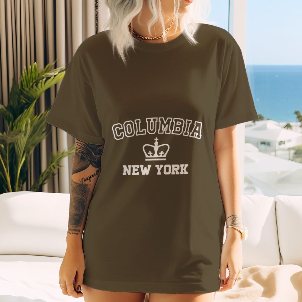 T-shirt oversize coton bio Femme Columbia avec un design de Columbia New York blanc