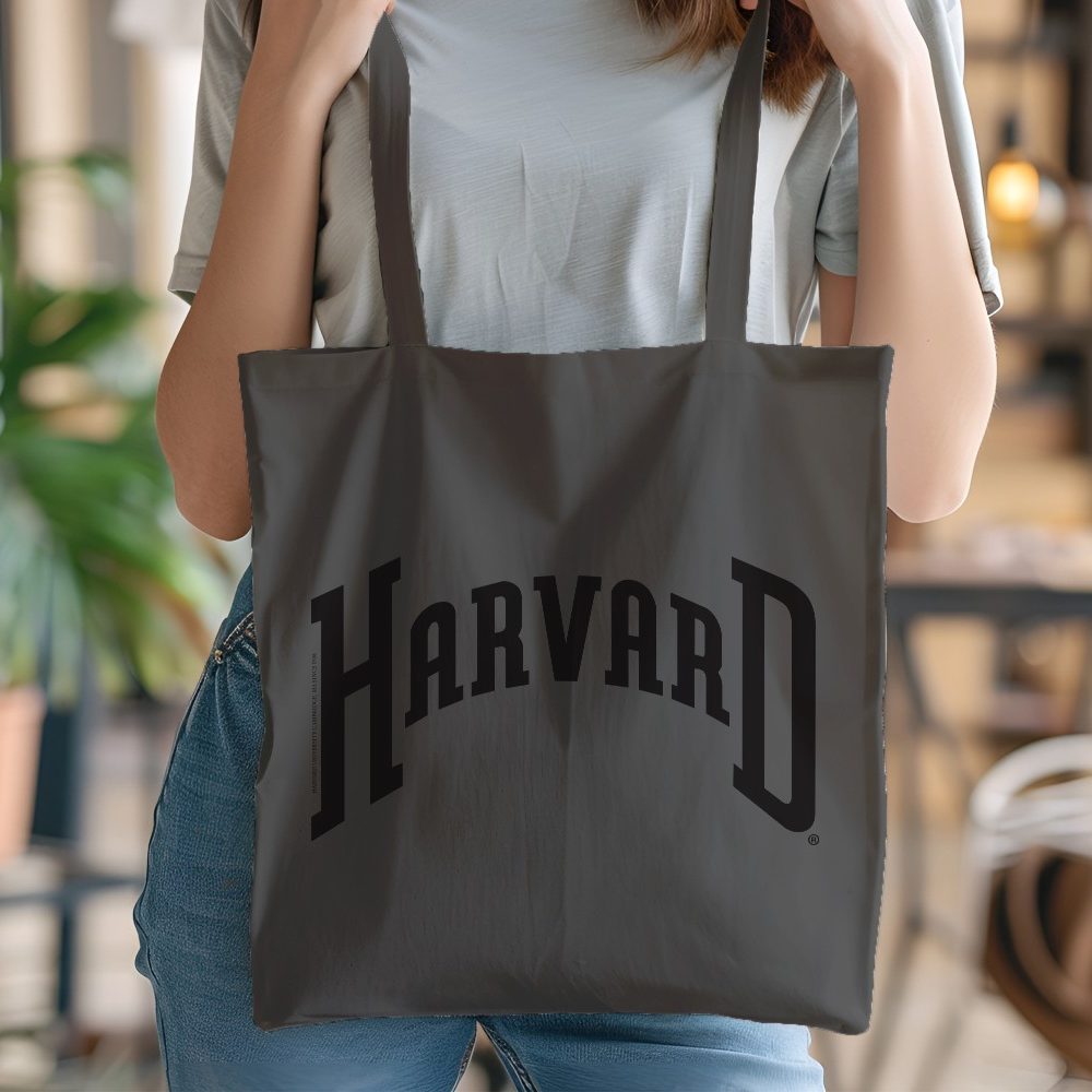 Tote bag coton bio Harvard avec un design de Harvard Arc noir