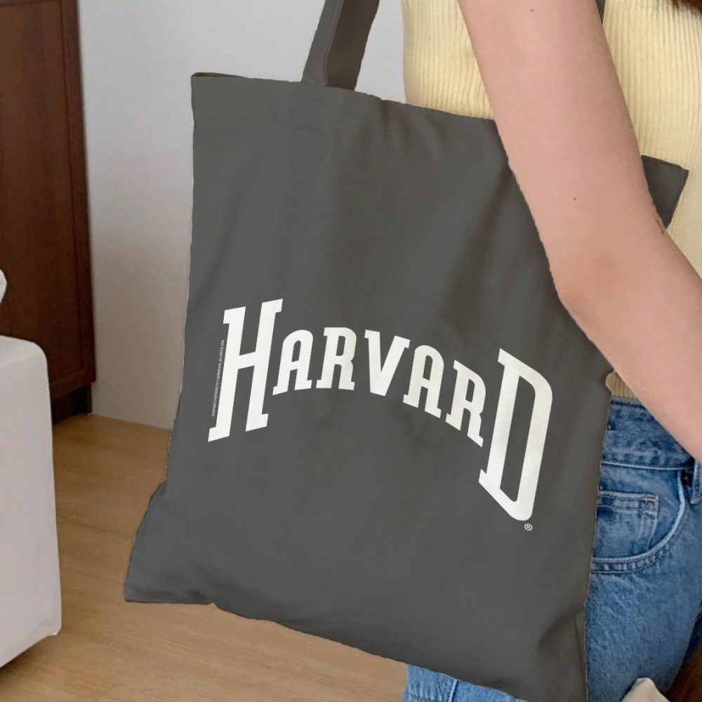 Tote bag coton bio Harvard avec un design de Harvard Arc blanc