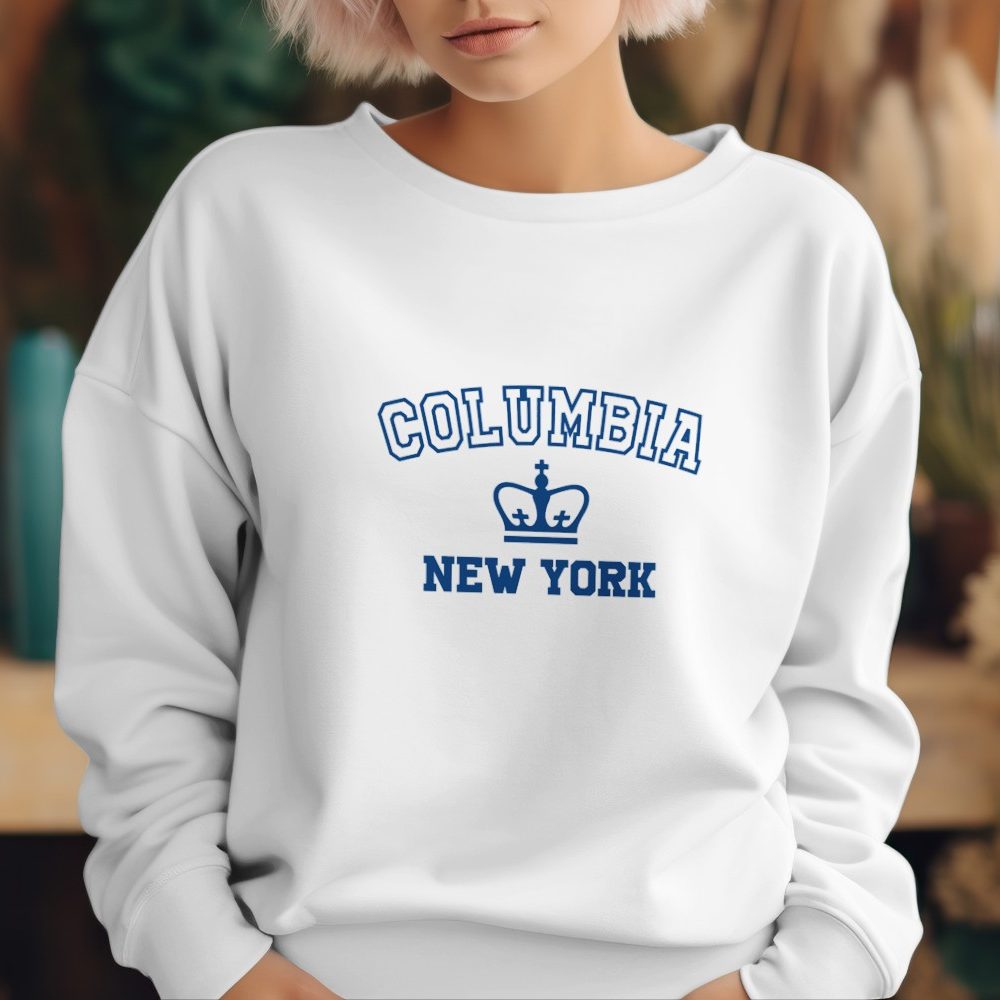Sweat oversize coton bio Femme Columbia avec un design de Columbia New York bleu navy