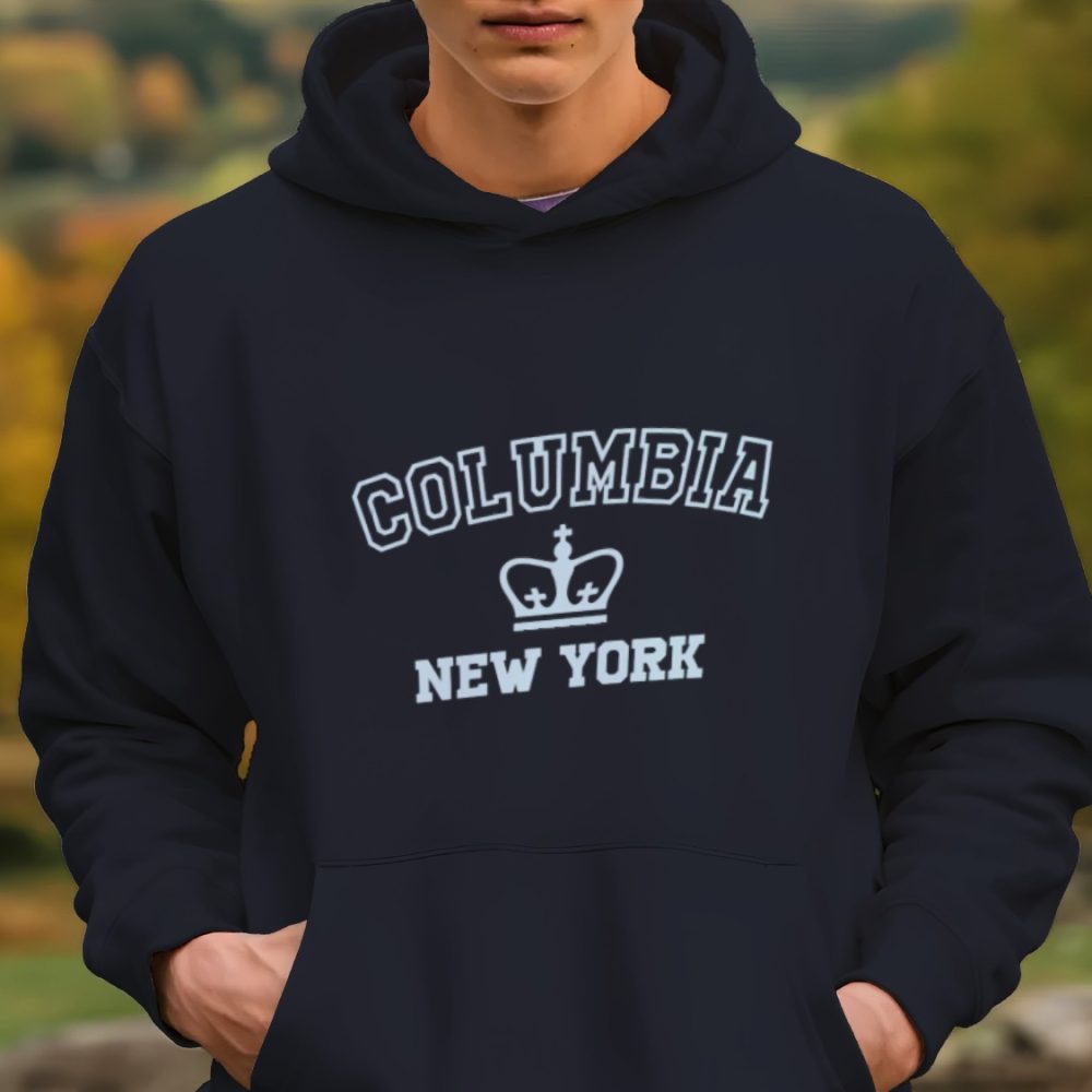 Sweat-shirt à capuche Homme Columbia avec un design de Columbia New York bleu ciel
