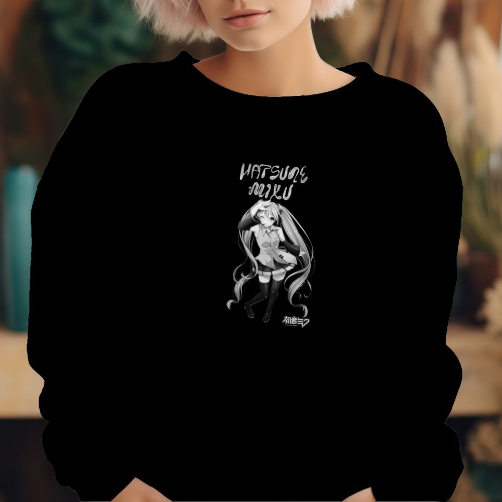 Sweat oversize coton bio Femme Hatsune Miku avec un design de Hatsune Miku White Art