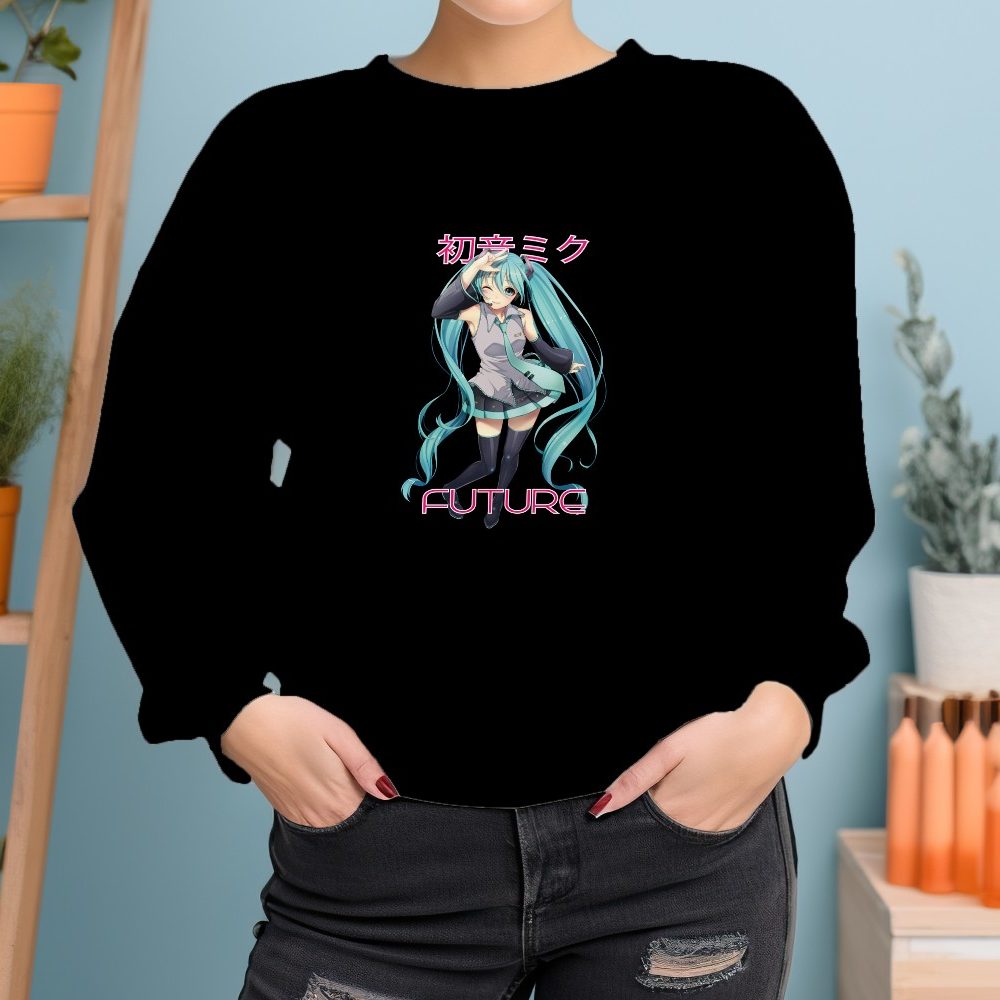 Sweat oversize coton bio Femme Hatsune Miku avec un design de Hatsune Miku Future