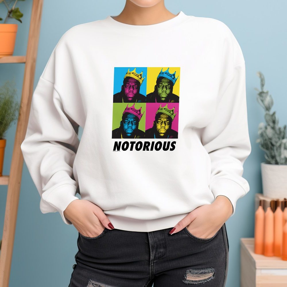 Sweat oversize coton bio Femme The notorious B.I.G avec un design de The Notorious B.I.G. Couronne