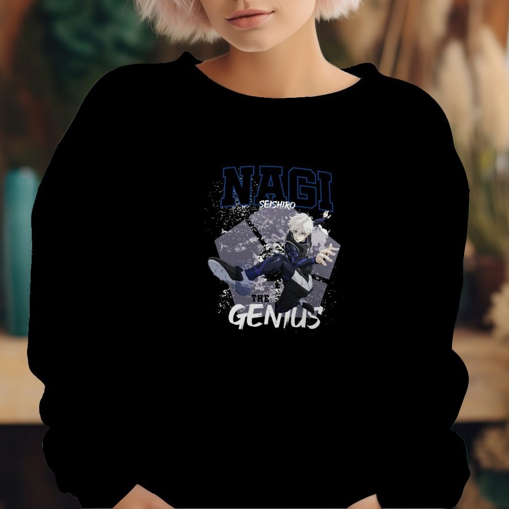 Sweat oversize coton bio Femme Bluelock avec un design de Bluelock Nagi The Genuis blanc