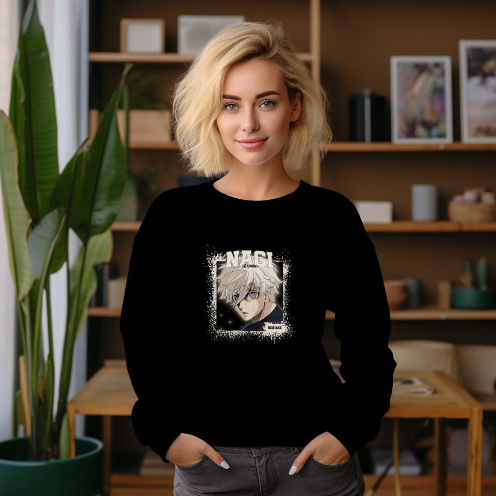 Sweat oversize coton bio Femme Bluelock avec un design de Bluelock Seishiro blanc