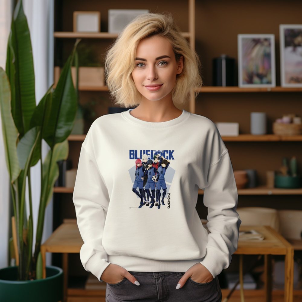 Sweat oversize coton bio Femme Bluelock Homme avec un design de Bluelock Team noir