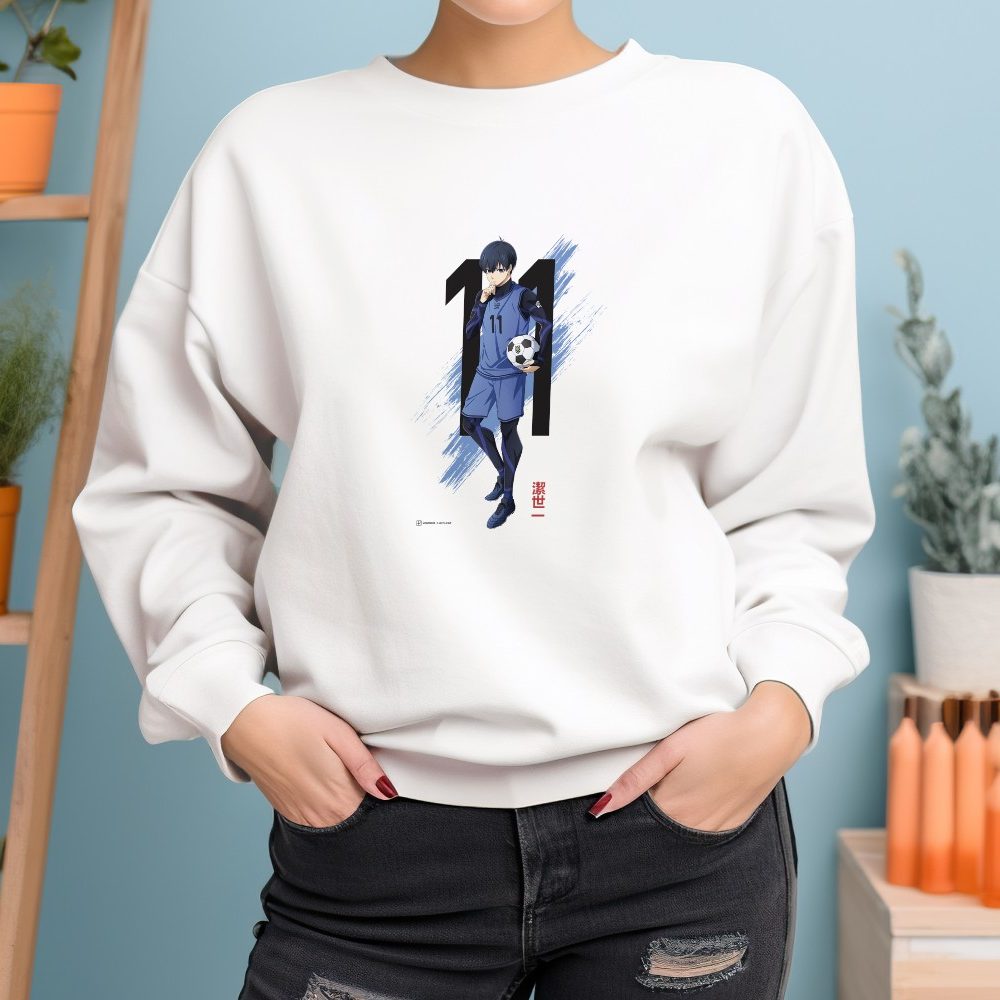 Sweat oversize coton bio Femme Bluelock avec un design de Bluelock 11 noir
