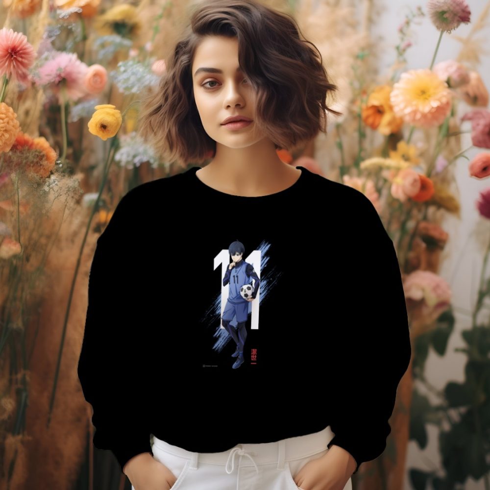 Sweat oversize coton bio Femme Bluelock avec un design de Bluelock 11 blanc