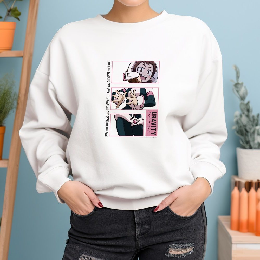 Sweat oversize coton bio Femme My Hero Academia avec un design de My Hero Academia Rectangle Uravity