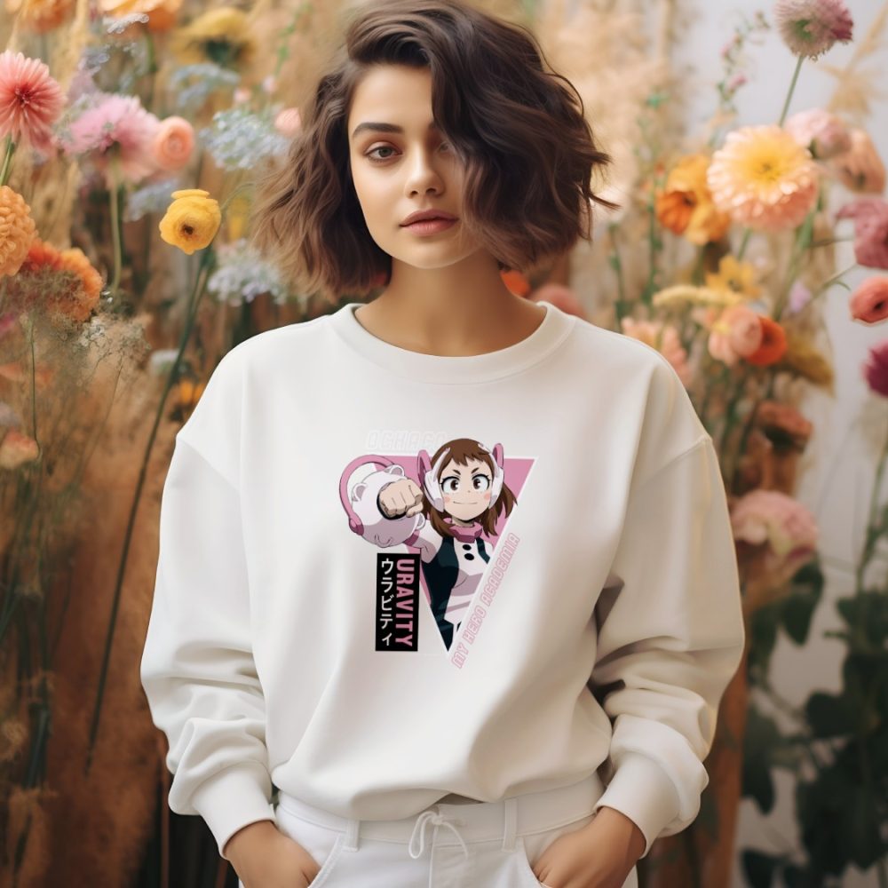 Sweat oversize coton bio Femme My Hero Academia avec un design de My Hero Academia Triangle Uravity