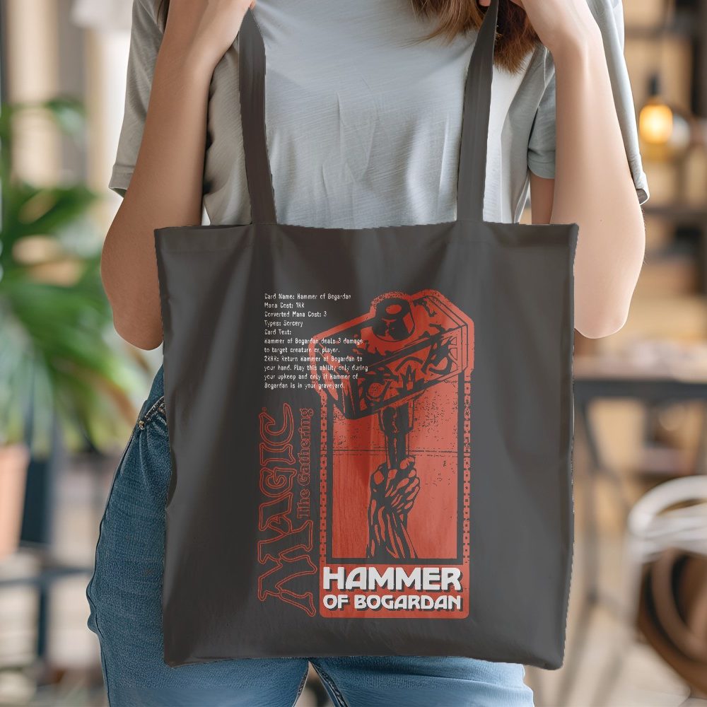 Tote bag coton bio Magic The Gathering avec un design de MTG Hammer