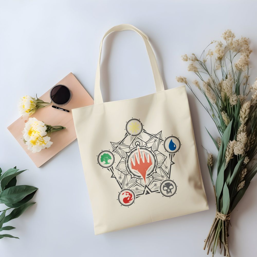 Tote bag coton bio Magic The Gathering avec un design de MTG Elements