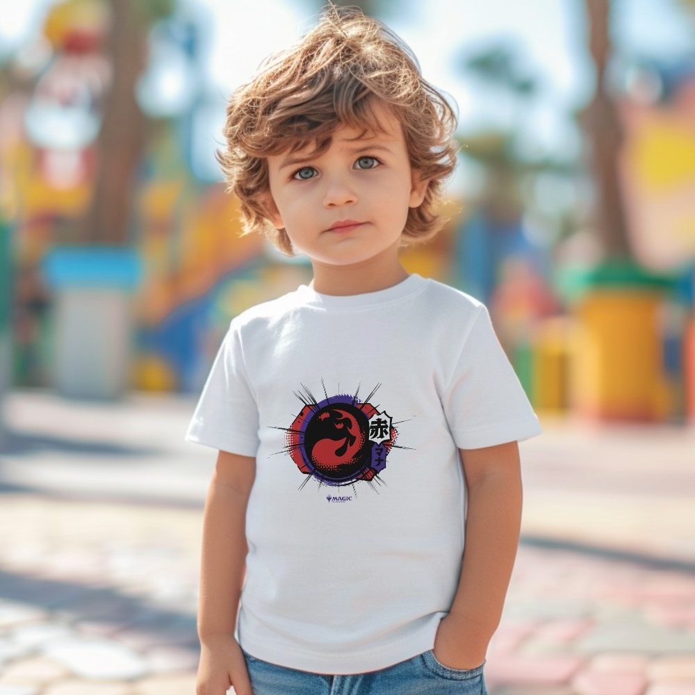 T-shirt coton bio Bébé Magic The Gathering avec un design de MTG Red Mana