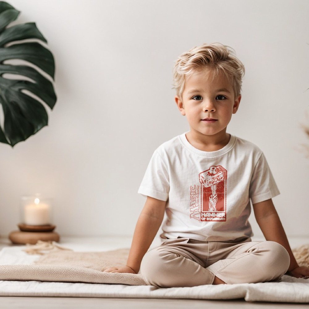 T-shirt coton bio Bébé Magic The Gathering avec un design de MTG Hammer