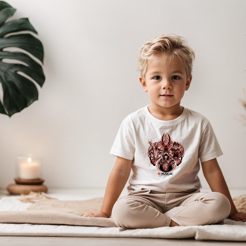T-shirt coton bio Bébé Magic The Gathering avec un design de MTG Fire Group