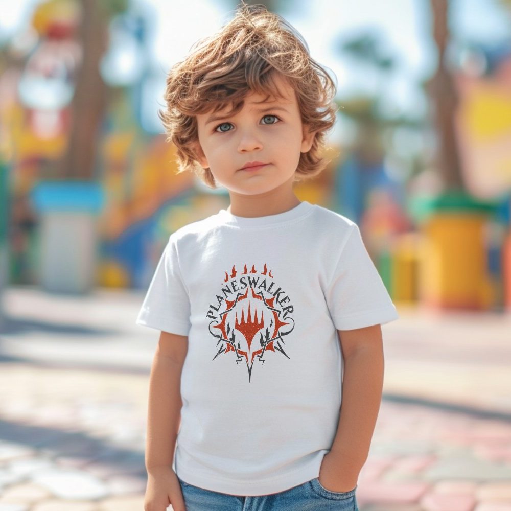 T-shirt coton bio Bébé Magic The Gathering avec un design de MTG Planes Walker