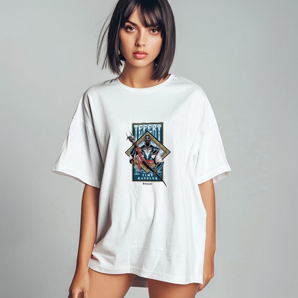 T-shirt oversize coton bio Femme Magic The Gathering avec un design de MTG Teferi