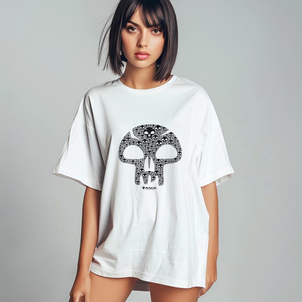 T-shirt oversize coton bio Femme Magic The Gathering avec un design de MTG Skull