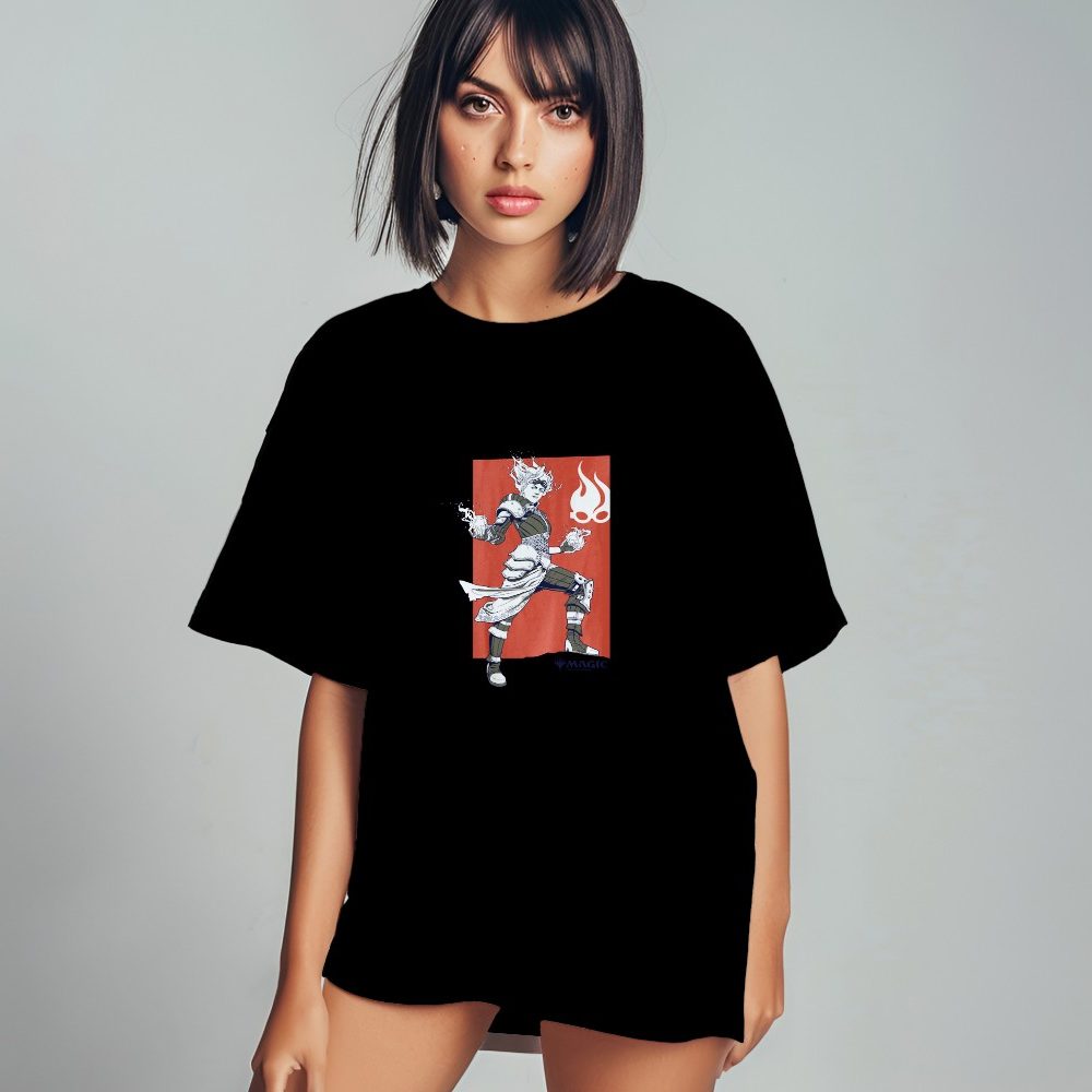 T-shirt oversize coton bio Femme Magic The Gathering avec un design de MTG Red Chandra