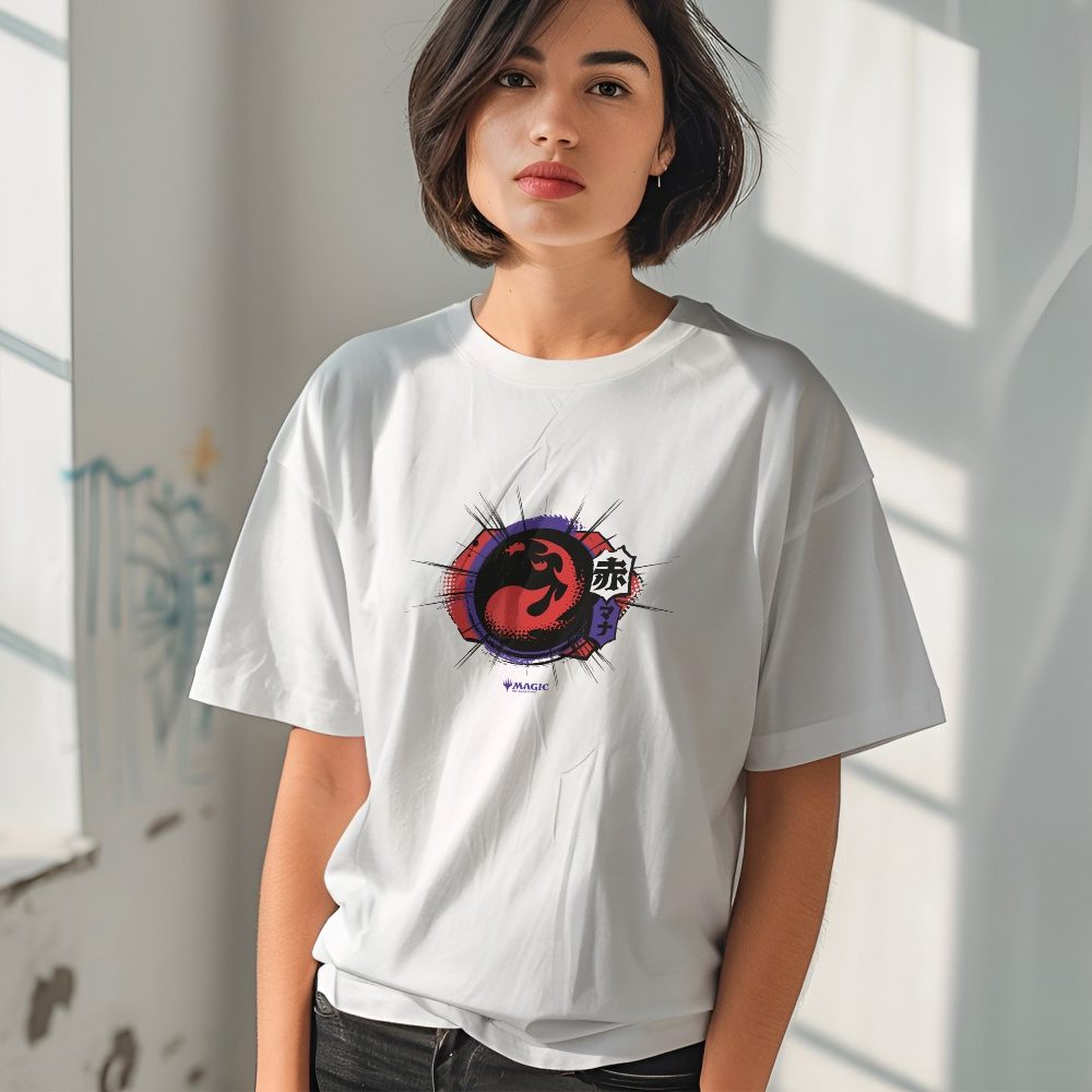 T-shirt oversize coton bio Femme Magic The Gathering avec un design de MTG Red Mana