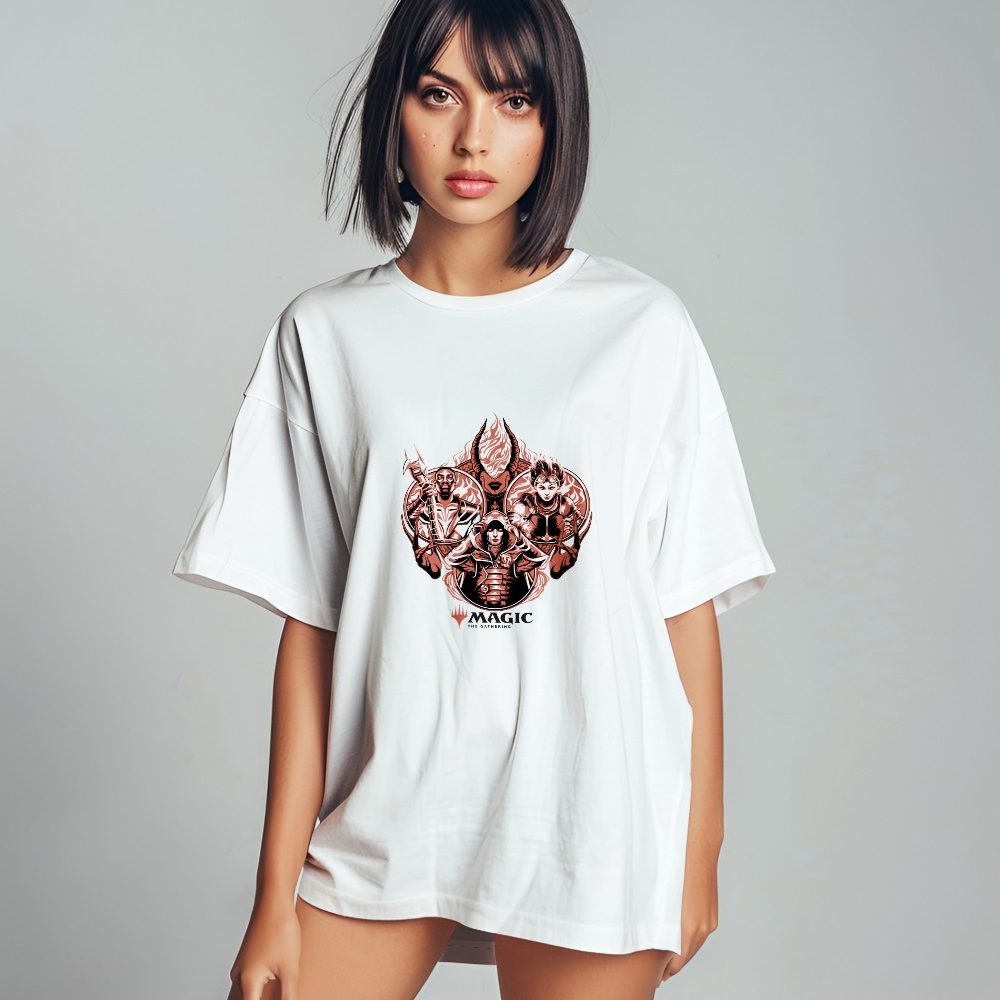 T-shirt oversize coton bio Femme Magic The Gathering avec un design de MTG Fire Group
