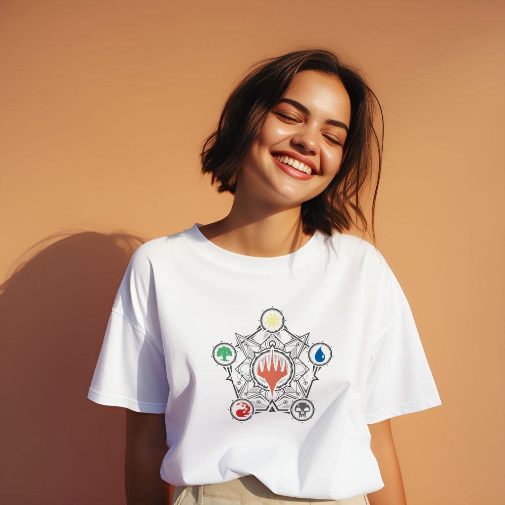 T-shirt oversize coton bio Femme Magic The Gathering avec un design de MTG Elements