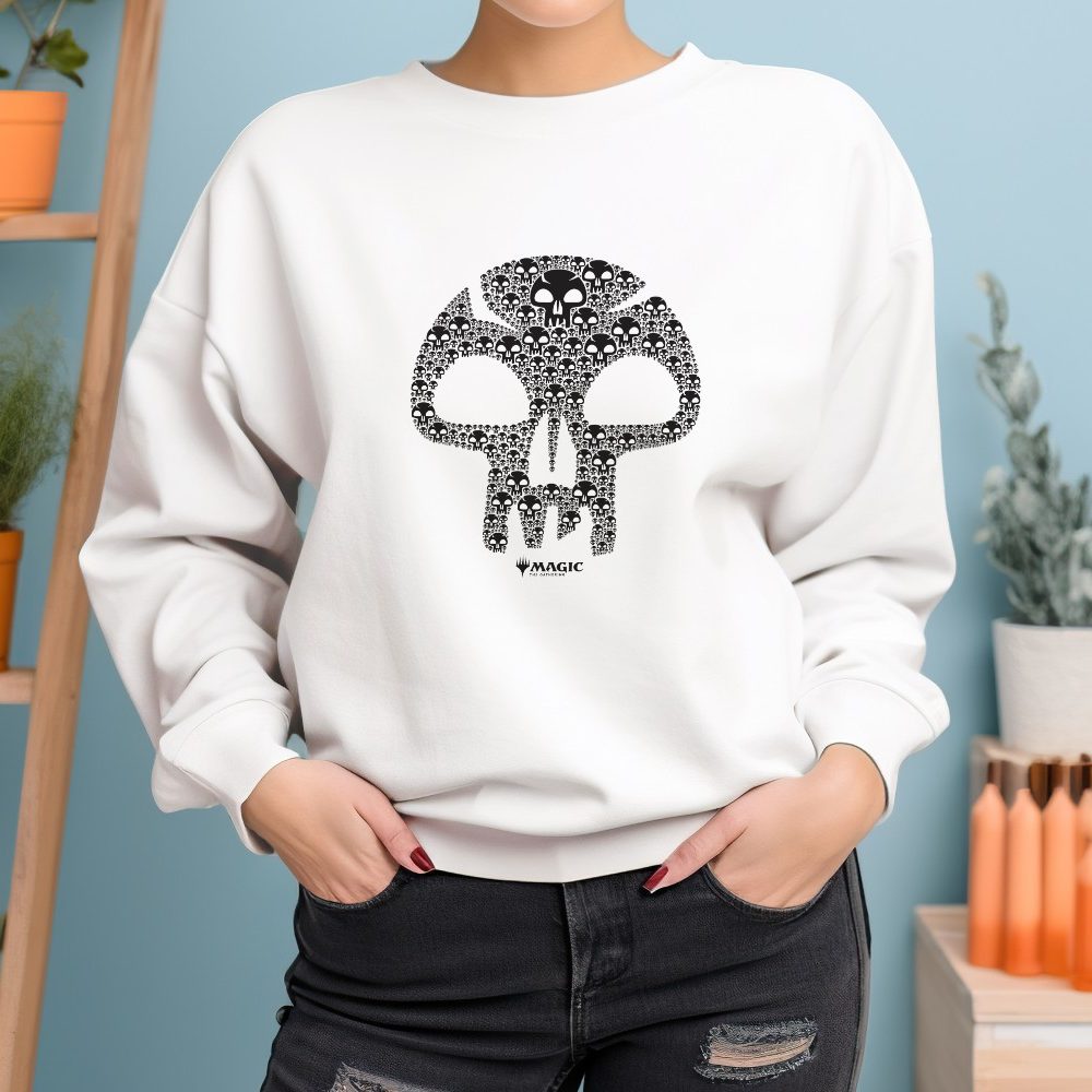 Sweat oversize coton bio Femme Magic The Gathering avec un design de MTG Skull