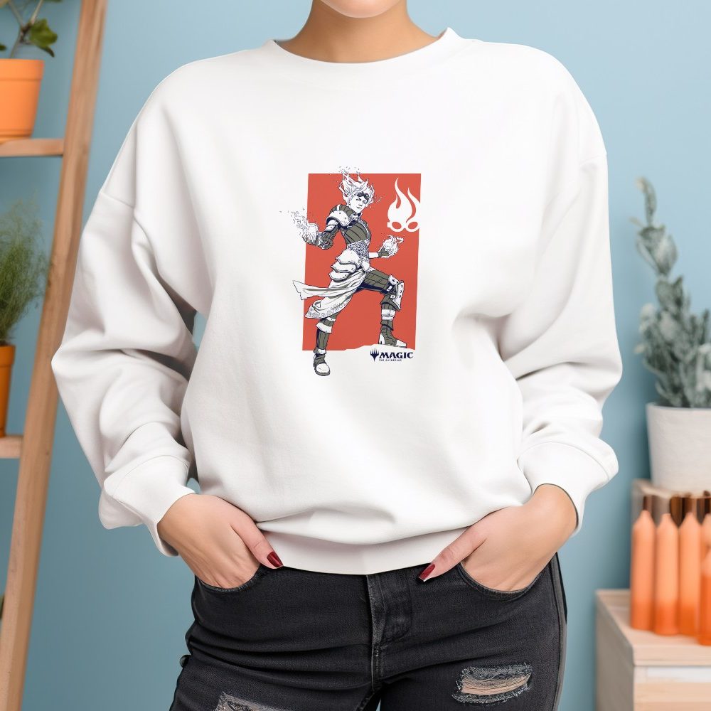 Sweat oversize coton bio Femme Magic The Gathering avec un design de MTG Red Chandra