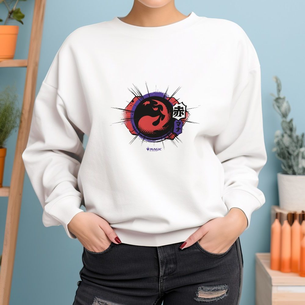 Sweat oversize coton bio Femme Magic The Gathering avec un design de MTG Red Mana