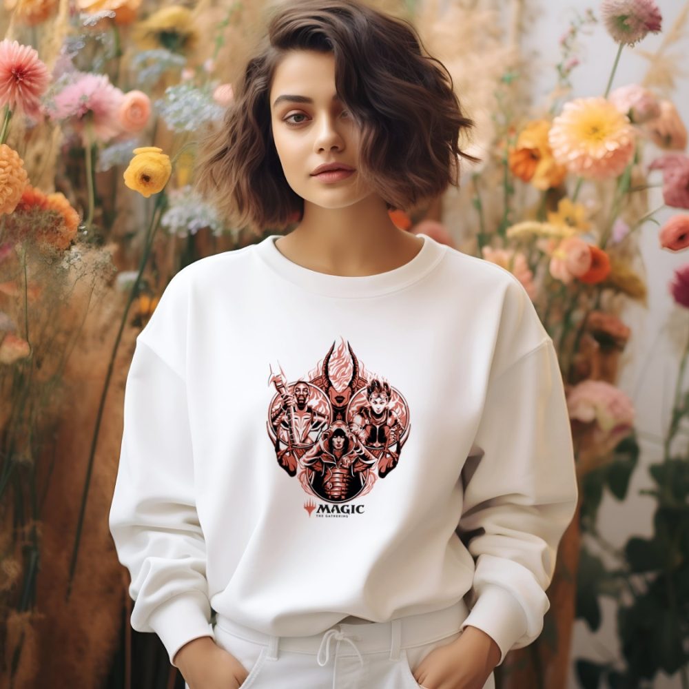 Sweat oversize coton bio Femme Magic The Gathering avec un design de MTG Fire Group