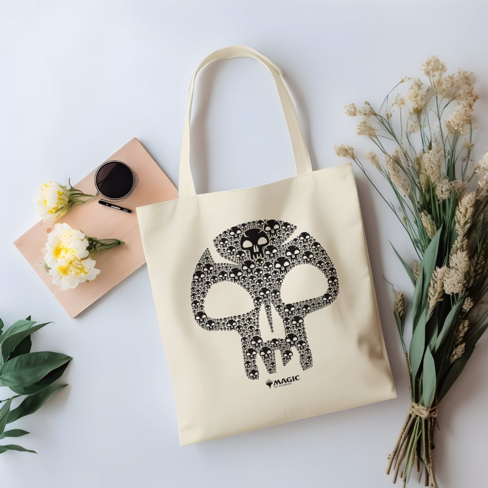 Tote bag coton bio Magic The Gathering avec un design de MTG Skull