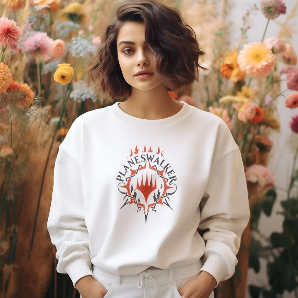 Sweat oversize coton bio Femme Magic The Gathering avec un design de MTG Planes Walker