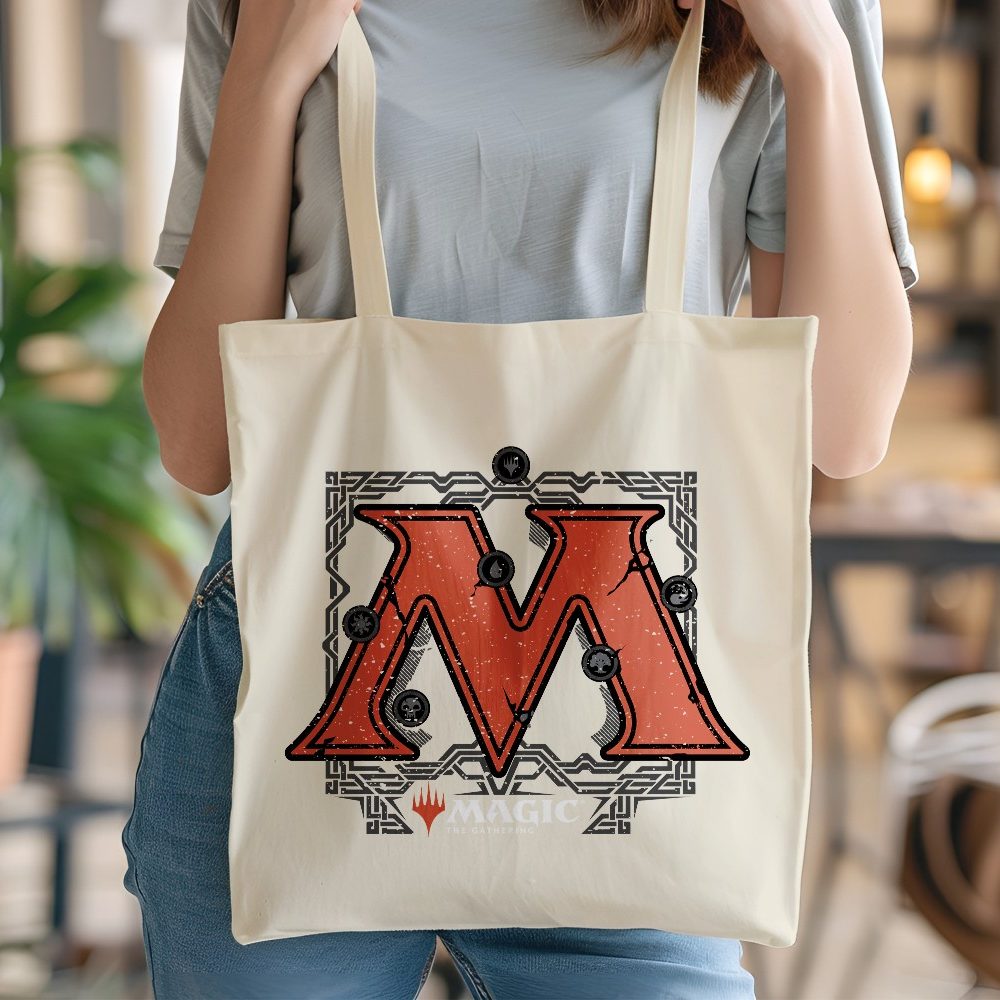 Tote bag coton bio Magic The Gathering avec un design de MTG The M