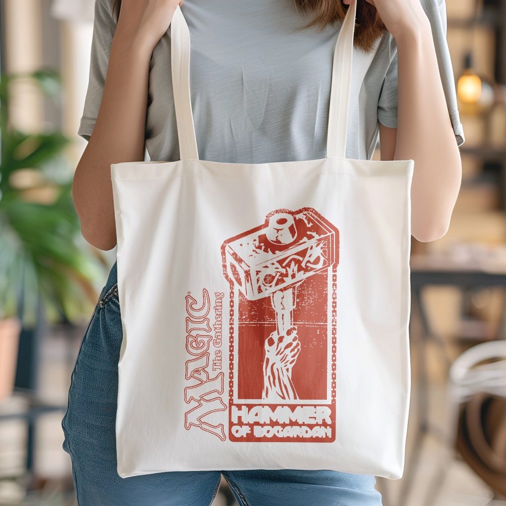 Tote bag coton bio Magic The Gathering avec un design de MTG Hammer