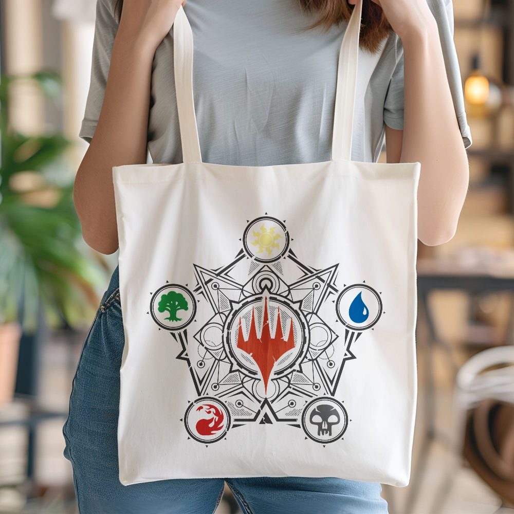 Tote bag coton bio Magic The Gathering avec un design de MTG Elements