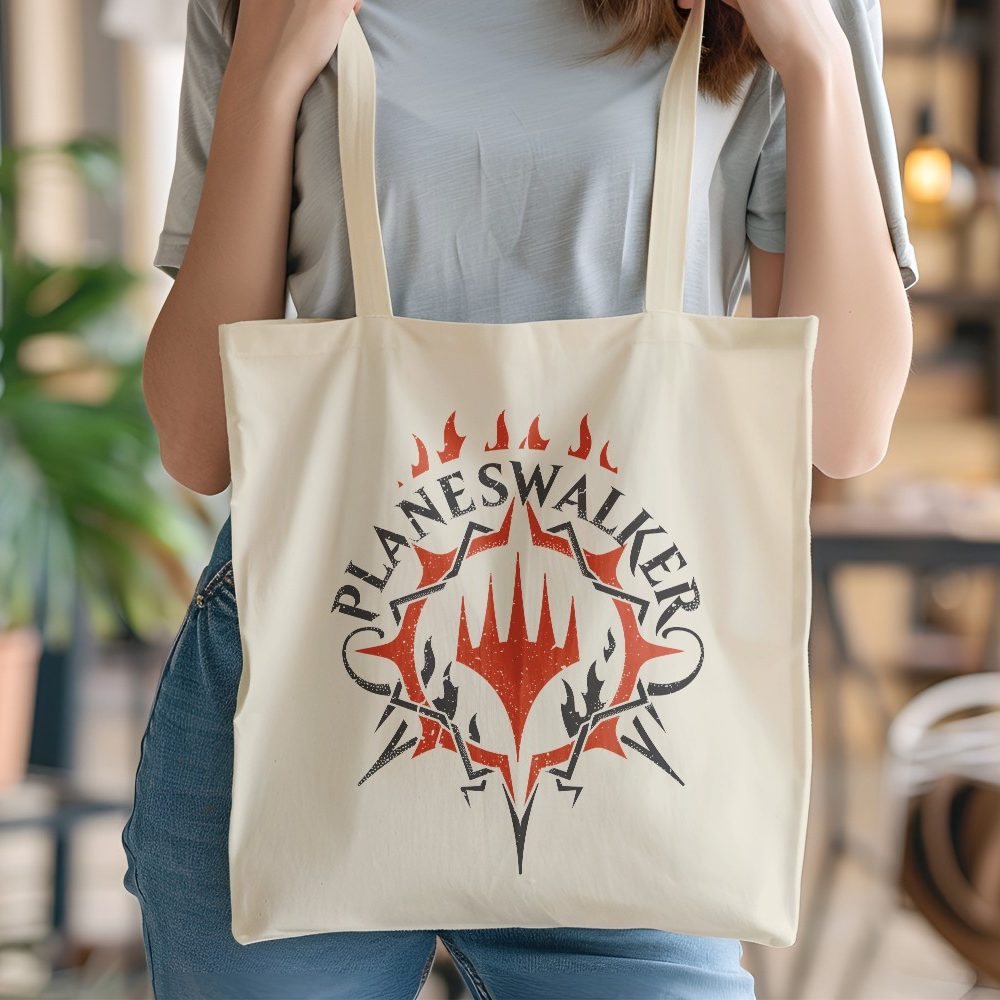 Tote bag coton bio Magic The Gathering avec un design de MTG Planes Walker