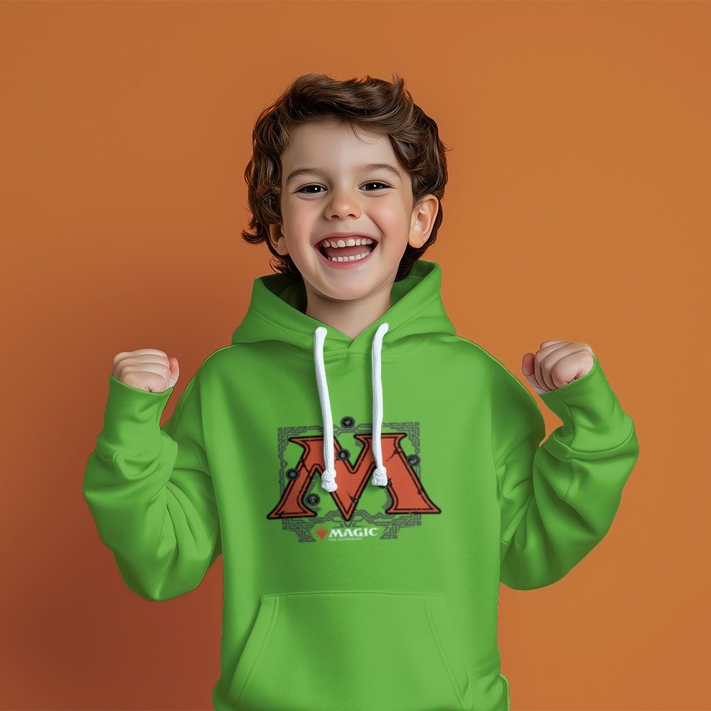 Pull à capuche Enfant Magic The Gathering avec un design de MTG The M