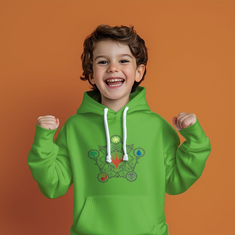 Pull à capuche Enfant Magic The Gathering avec un design de MTG Elements