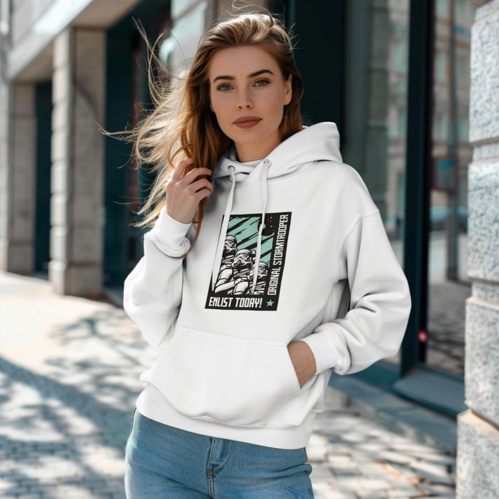 Sweat-shirt à capuche Femme Original Stormtrooper avec un design de Original Stormtrooper Enlist Today!