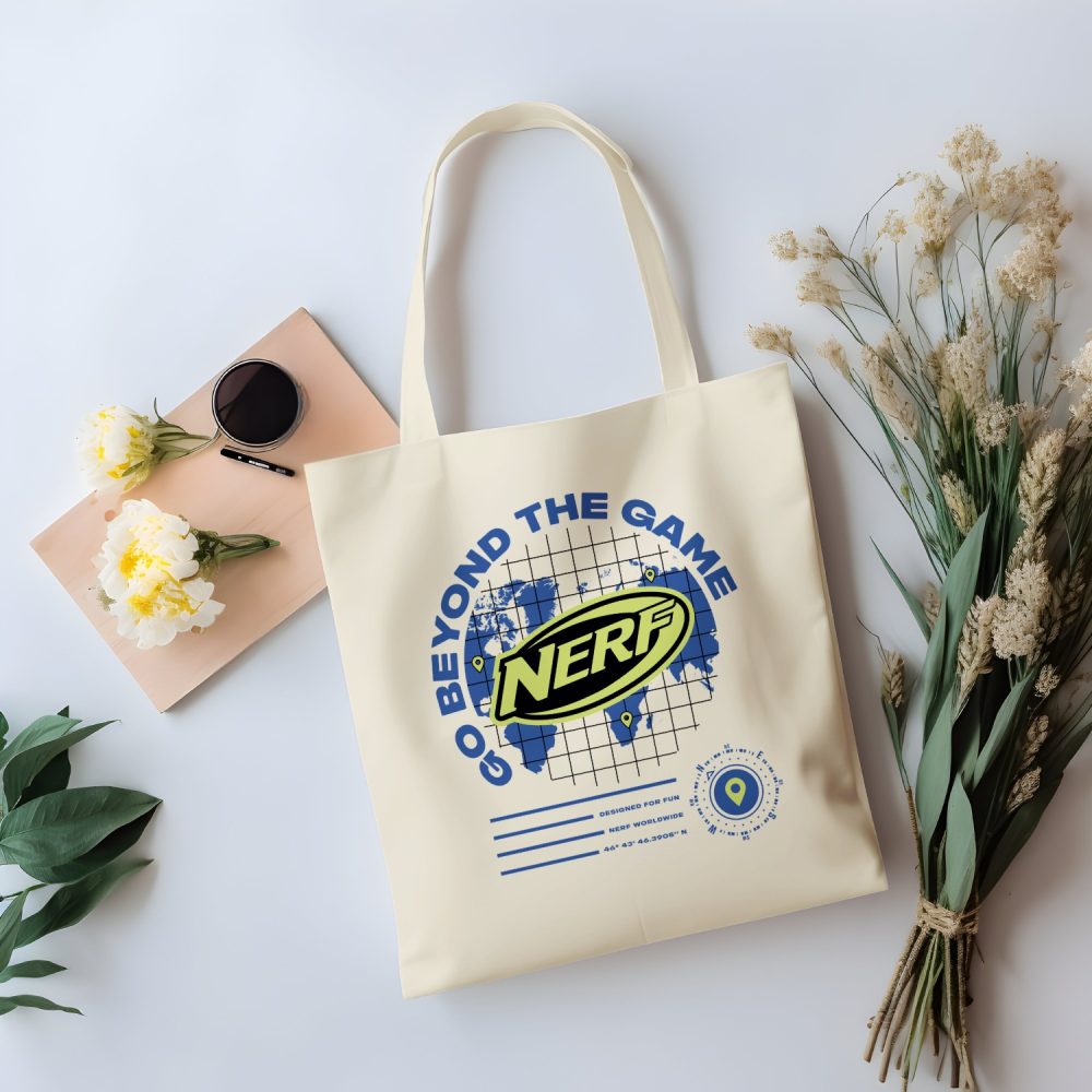 Tote bag coton bio Nerf avec un design de Nerf Go Beyond The Game
