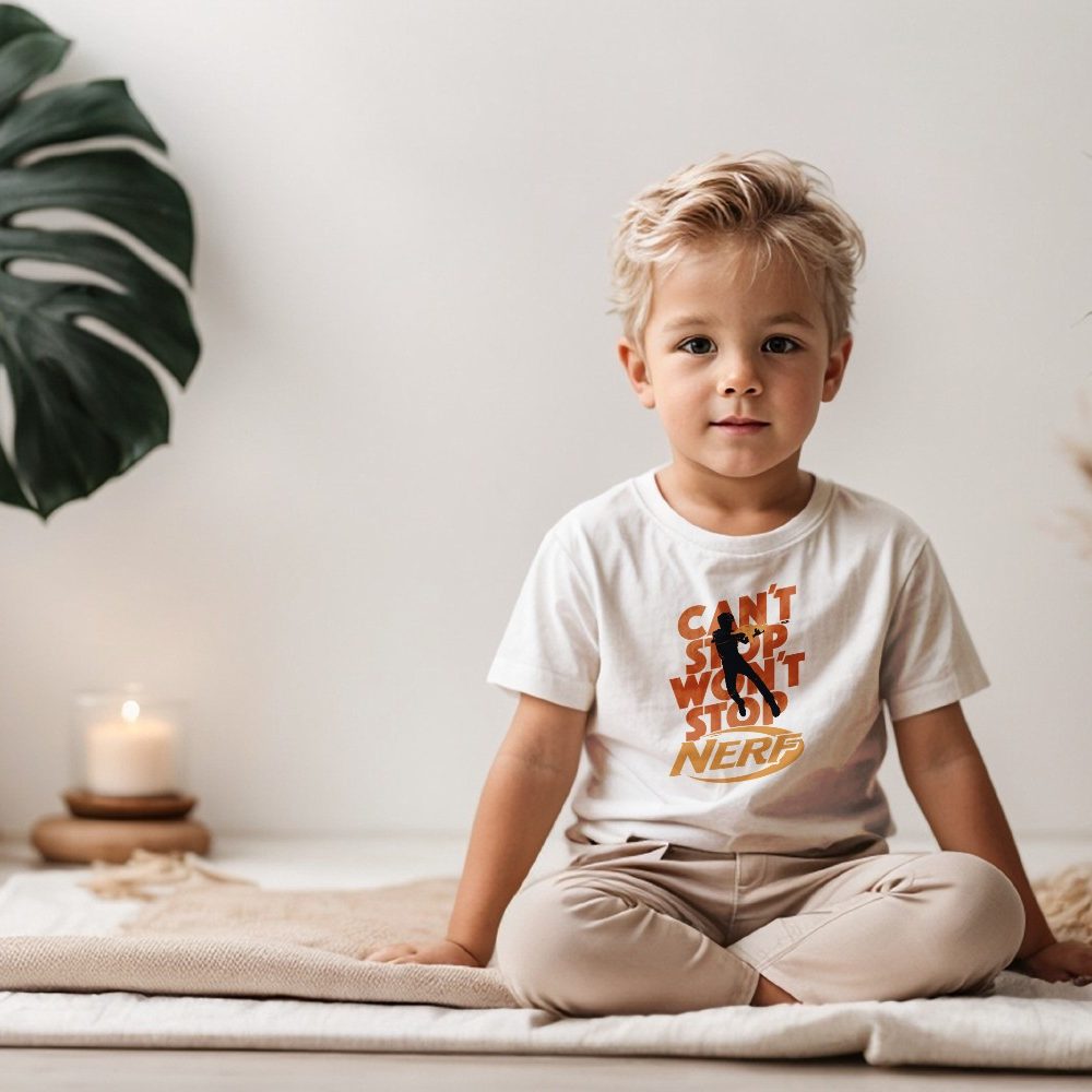 T-shirt coton bio Bébé Nerf avec un design de Nerf Can't Stop Won't Stop