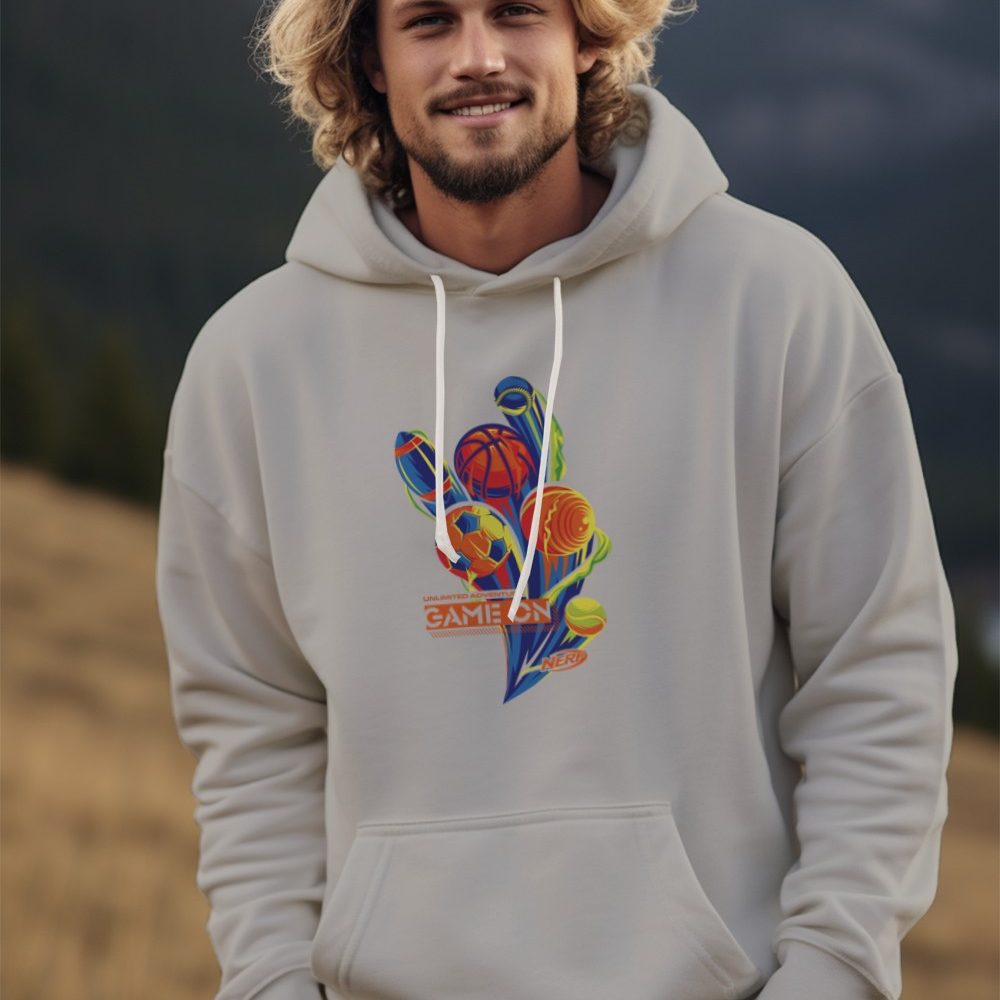 Sweat-shirt à capuche Homme Nerf avec un design de Nerf Game On