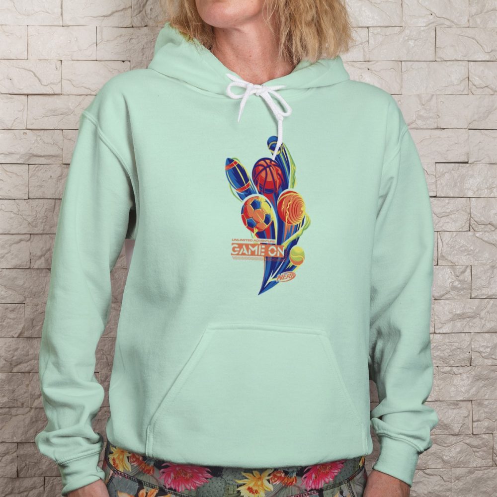 Sweat-shirt à capuche Femme Nerf avec un design de Nerf Game On